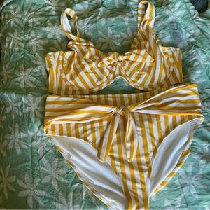 Swimsuits For All Gabi Fresh Striped Bikini with Bottom 22 E/F Cups